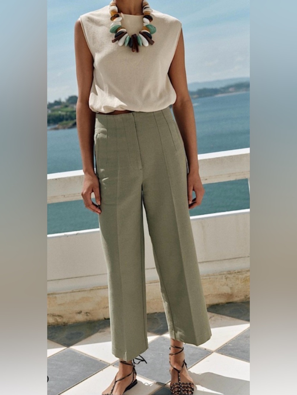 NEW ZARA STRAIGHT CUT PANTS SIZE XS - Picture 7 of 10
